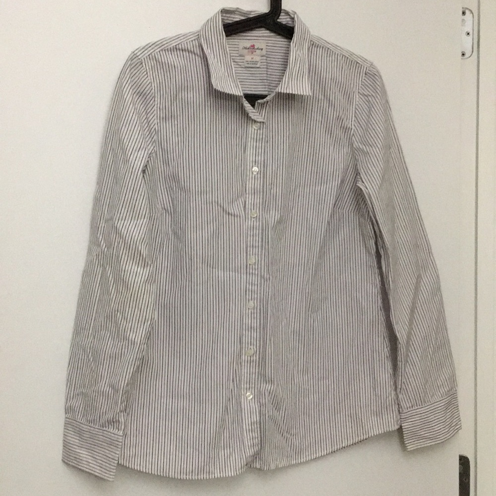 J. Crew purple striped button down, M